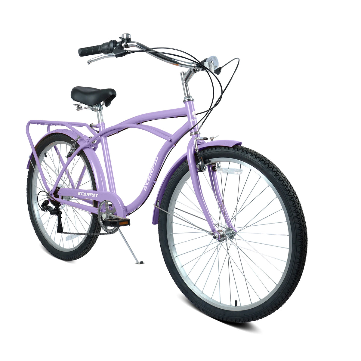 Ecarpat Cruiser Bike for Men and Women, 7-Speed Dual V-Brakes