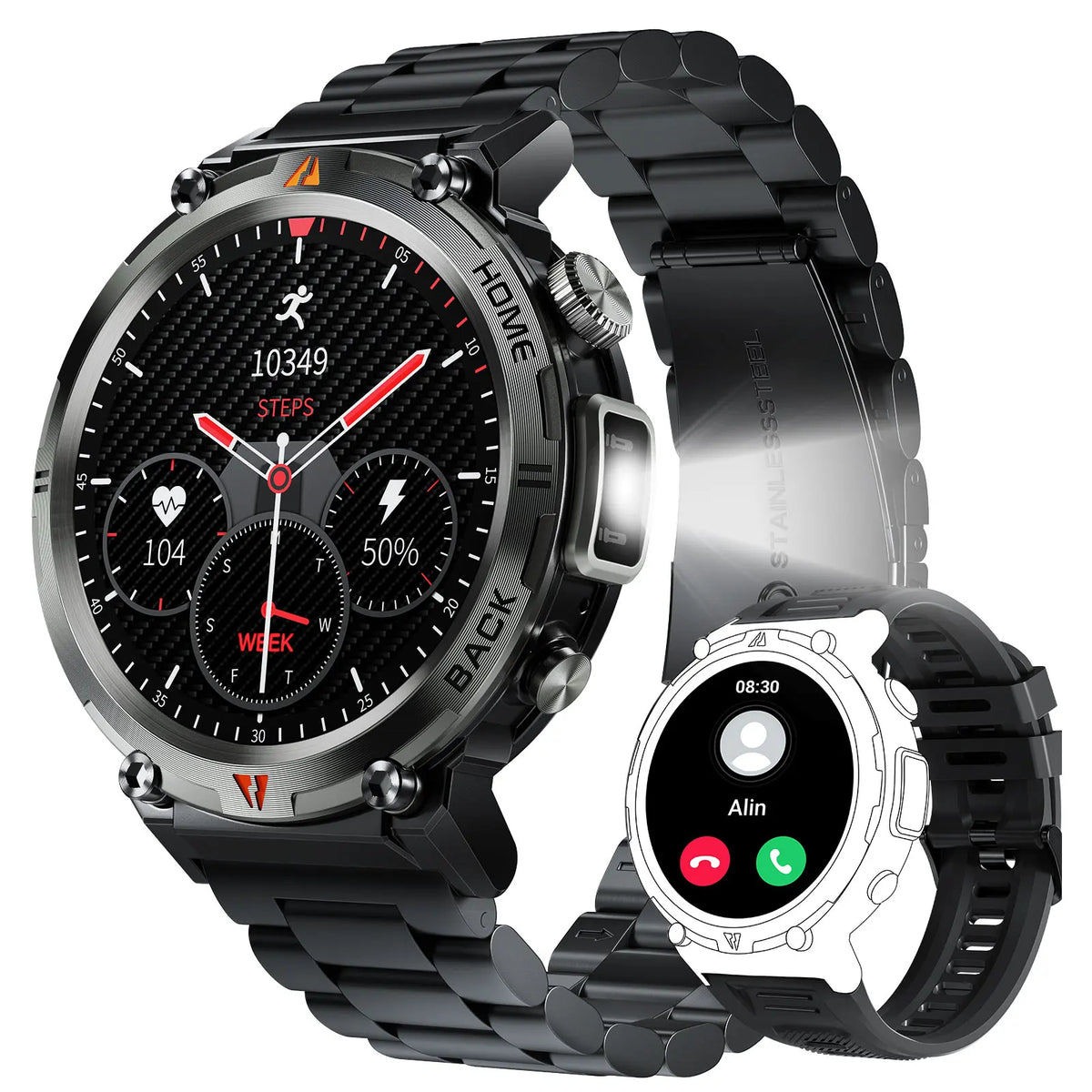 EIGIIS KE3 Bluetooth Call Smartwatch for Men Health Monitor