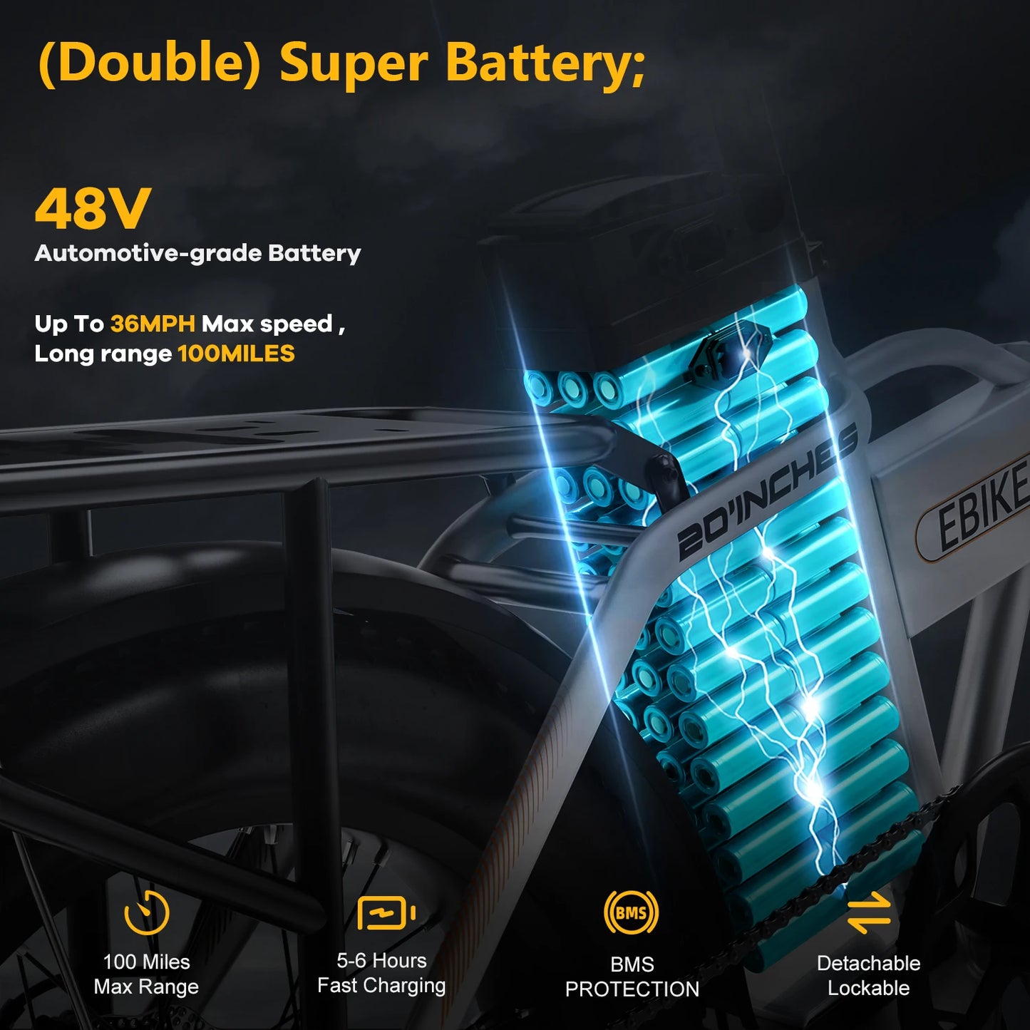 Cybervelo Mars700 Electric Bike 80 Mile Range Foldable
