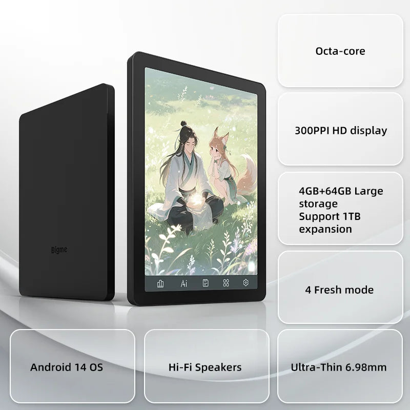 Bigme B6 Ereader Ink Front Light Android 14 4GB 64GB