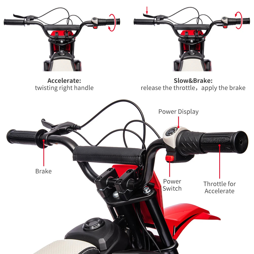 24V Kids Ride On Motorcycle With 250W Motor Disc Brake