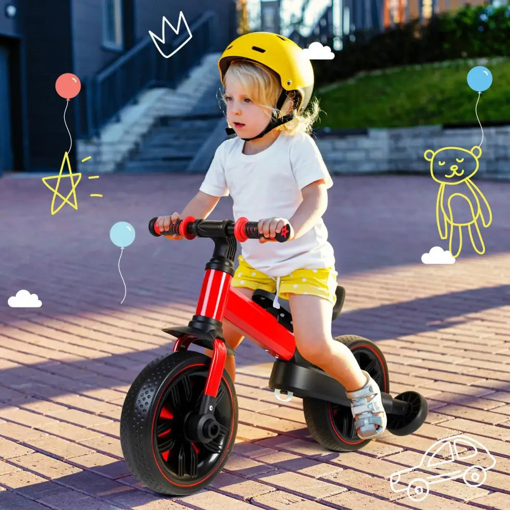 Kids 6 In 1 Folding Balance Bike With Training Wheels