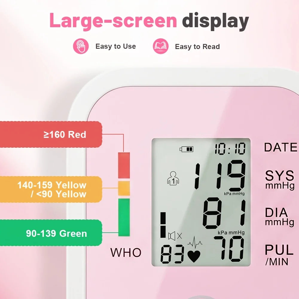 Upper Arm Blood Pressure Monitor With Digital Heart Rate LCD