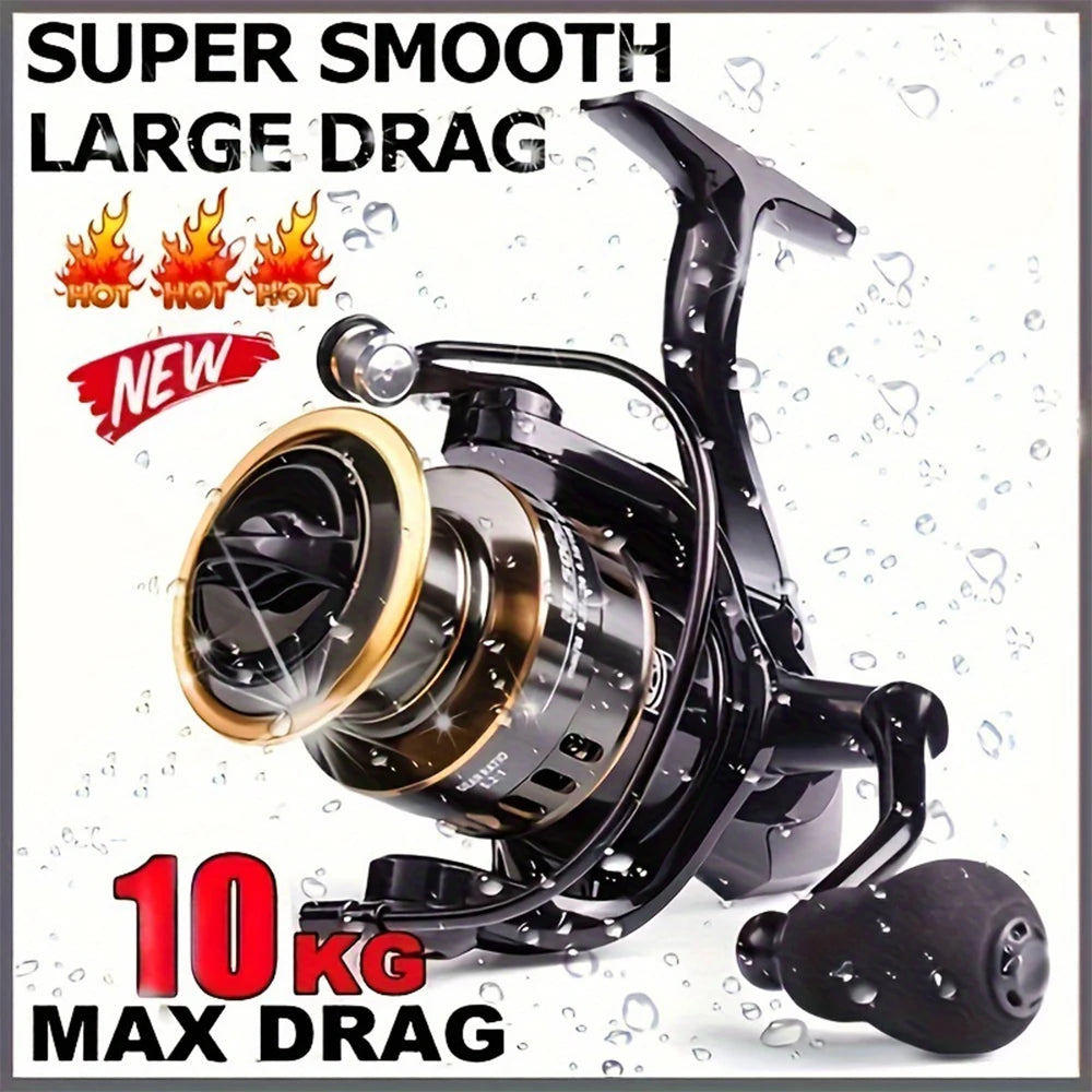Professional Metal Spool Spinning Reel 5.2 Gear Freshwater Saltwater Fishing