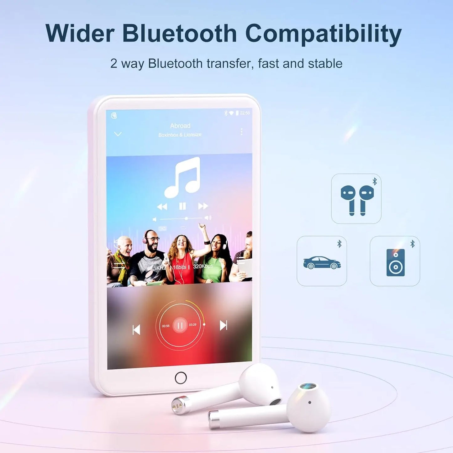 Mechen Android 9.0 MP3 Player Bluetooth 512GB 16GB Internal Storage