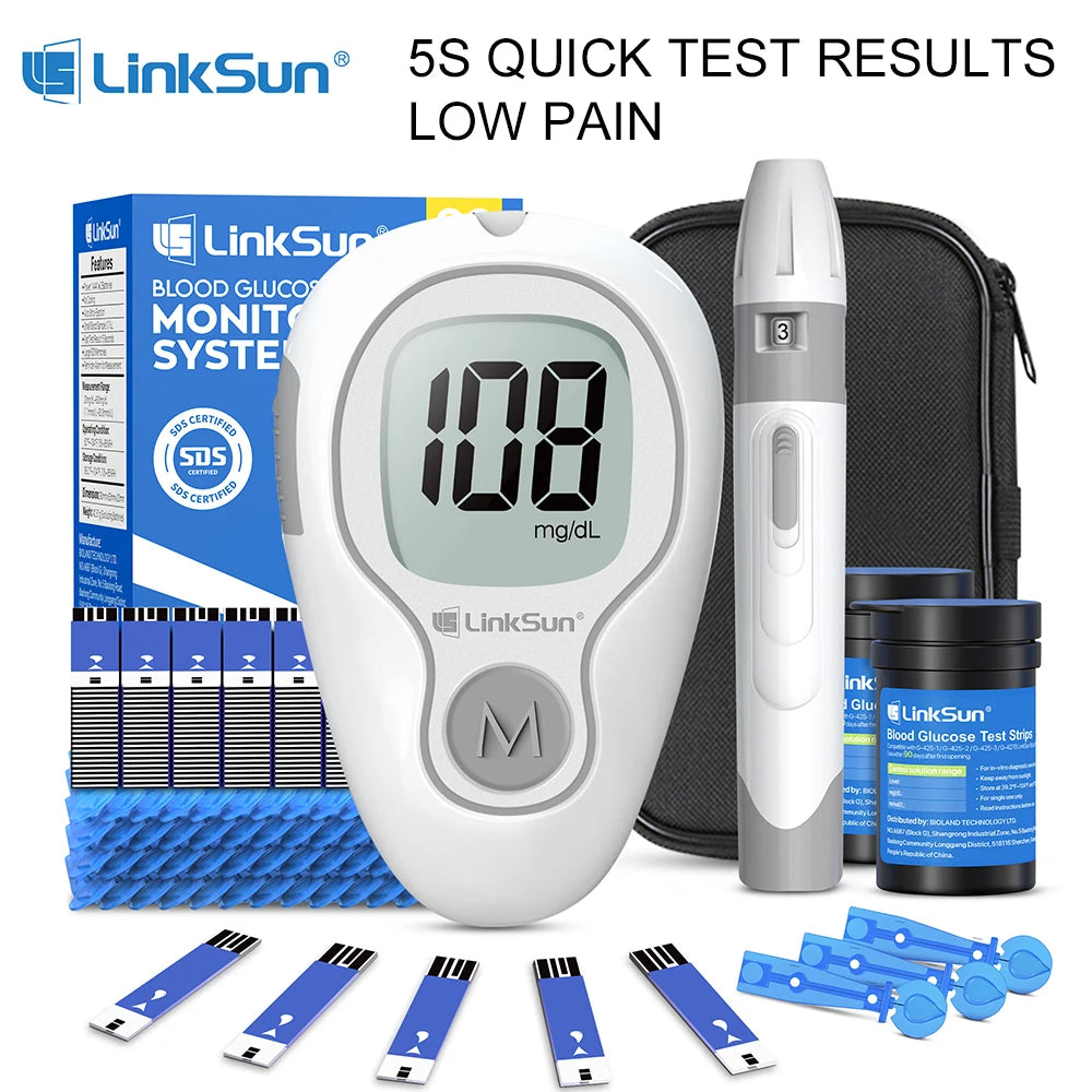 Linksun Blood Glucose Meter G-425-3 Glucometer Complete Kit