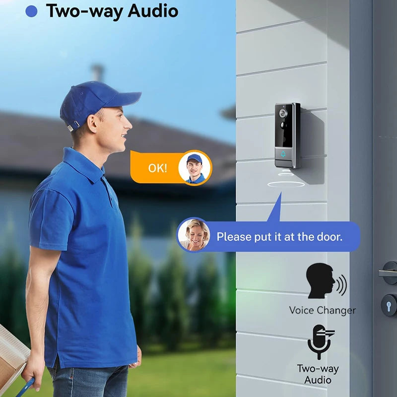 XBIBI Wireless Smart Video Doorbell With PIR Motion Detection