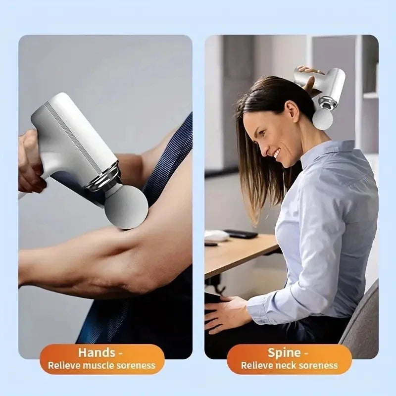Portable Fascia Massage Gun With 4 Heads And 6 Speeds