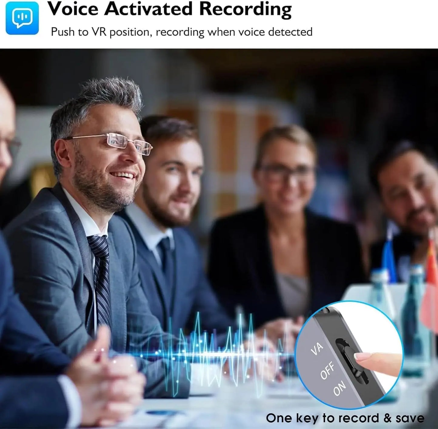 Voice Recorder With AI Noise Reduction And 40 Hour Recording Magnetic Design