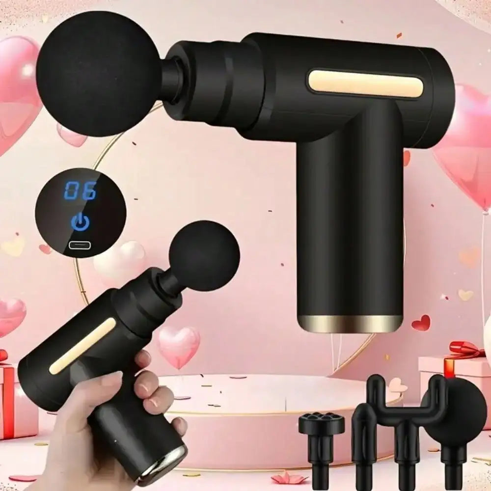 Portable Massage Gun With USB Rechargeable Battery And 4 Interchangeable Heads