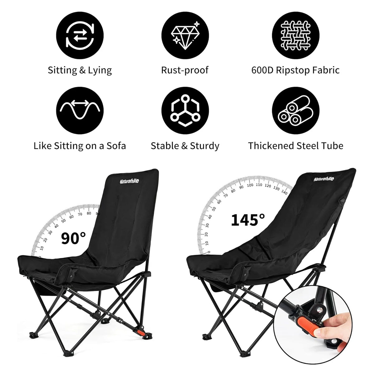 Naturehike Sea Star Recliner Moon Chair Two Position Adjustable Foldable