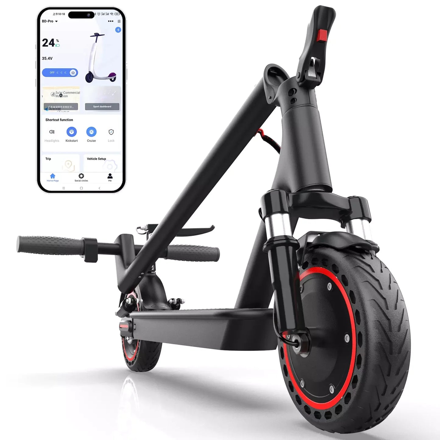 Ladped LP07 Electric Scooter 350W Dual Suspension 23 Mile Range
