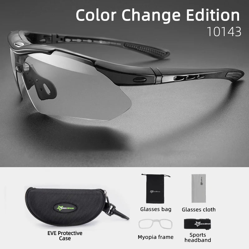 ROCKBROS Photochromic Cycling Glasses UV400 Sunglasses For Men Women