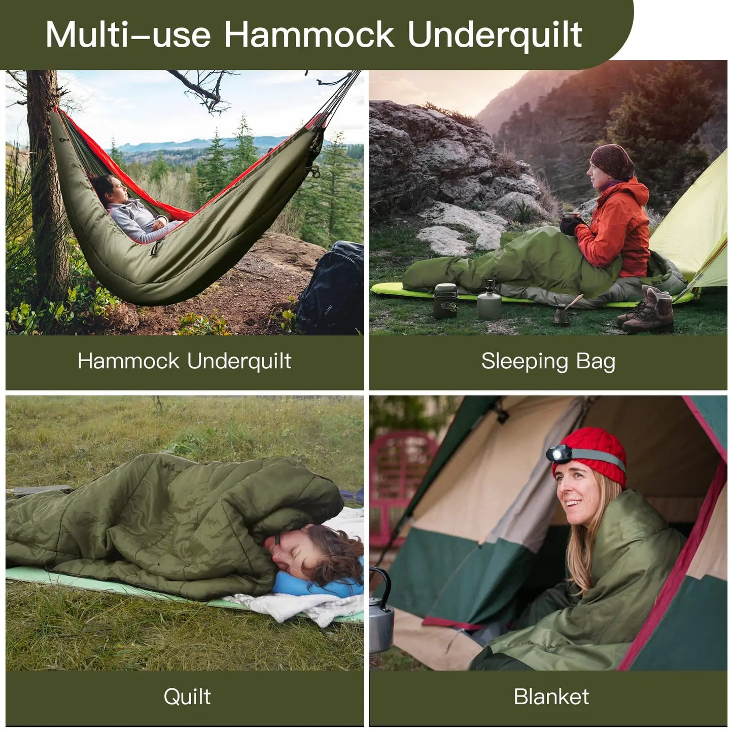 Night Cat Single Insulated Hammock Underquilt Lightweight Sleeping Bag
