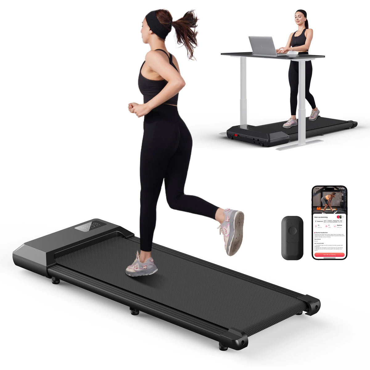 Superun 2in1 Home Treadmill, 2.5HP, 300lb Capacity