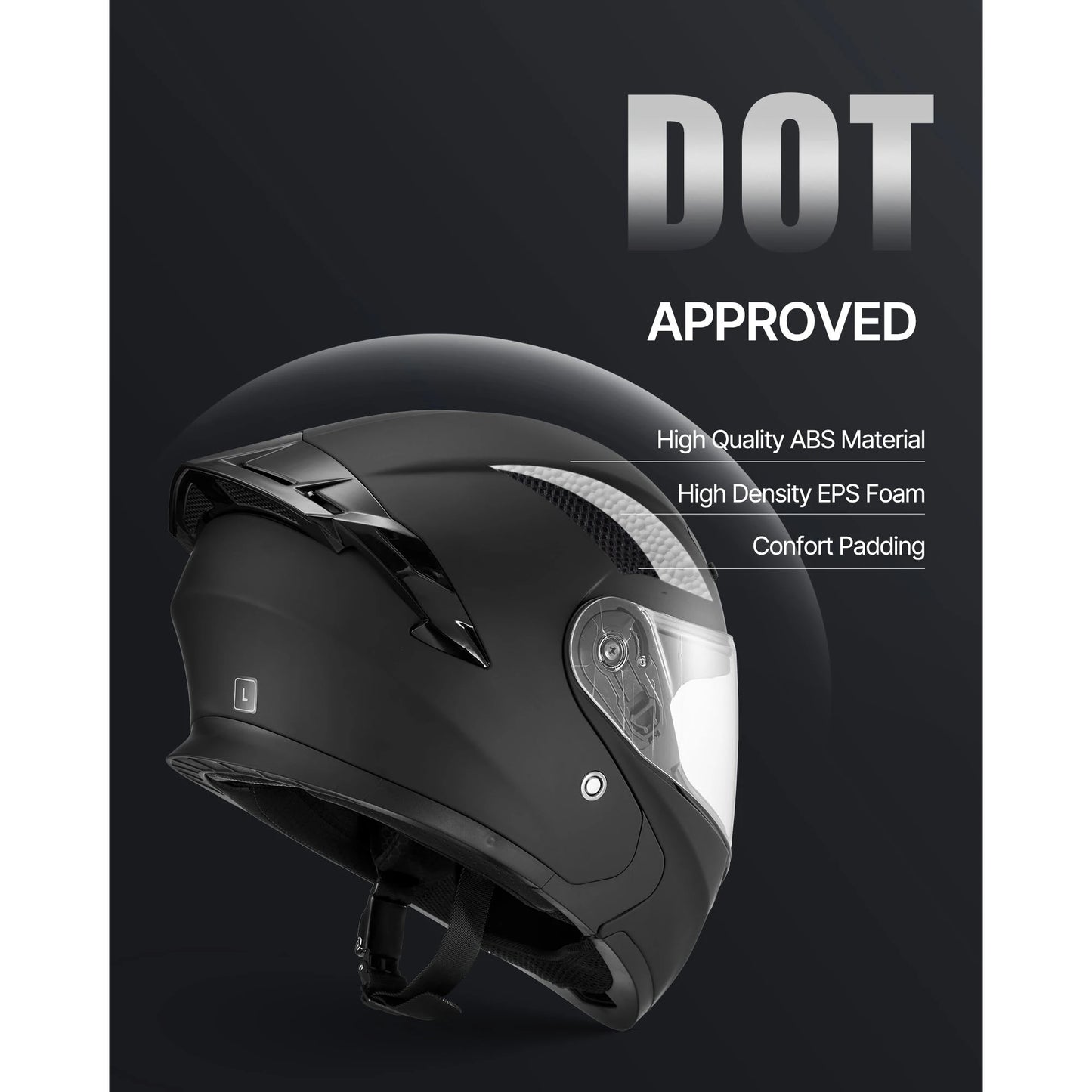 SucceBuy Modular Motorcycle Helmet With Large Clear Visor For Adults