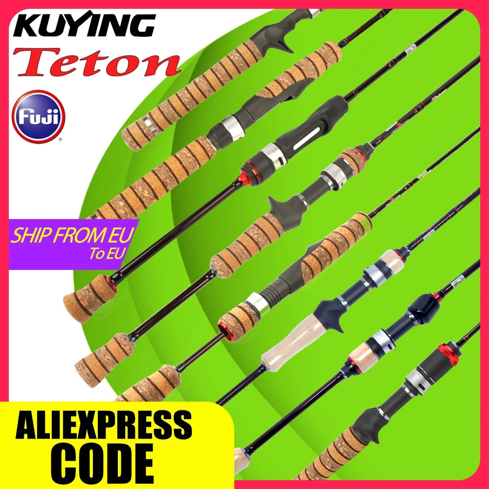 Kuying Fast Carbon Fiber Spinning Casting Lure Rod Graphite Construction
