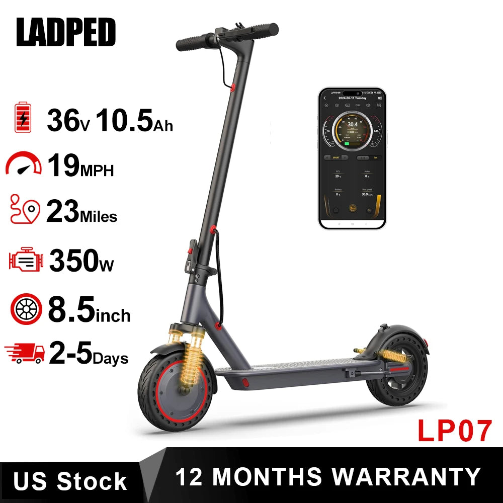 Ladped LP07 Electric Scooter 350W Dual Suspension 23 Mile Range