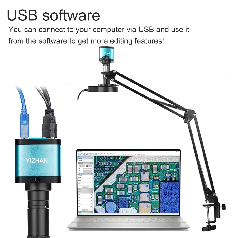 YIZHAN 48MP 4K Soldering Microscope With HDMI USB Camera