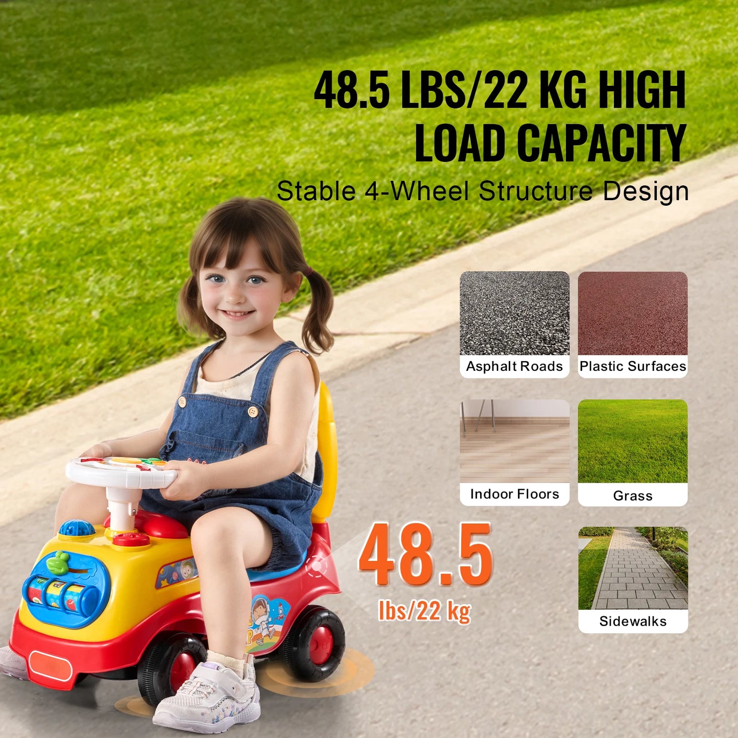 SucceBuy Toddler Ride On Push Car Sit To Stand Toy