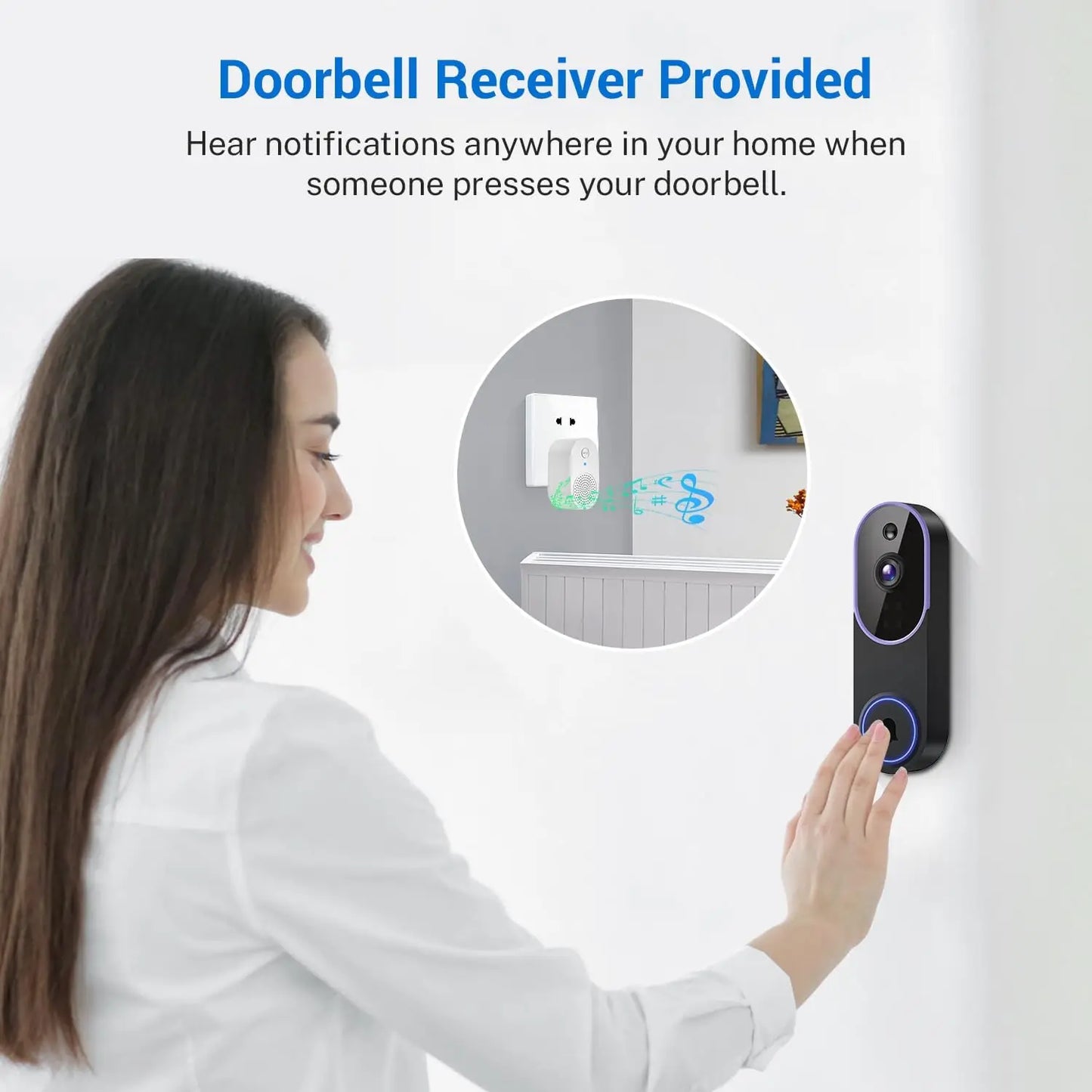 Smart Wireless Video Doorbell Camera With AI Human Detection