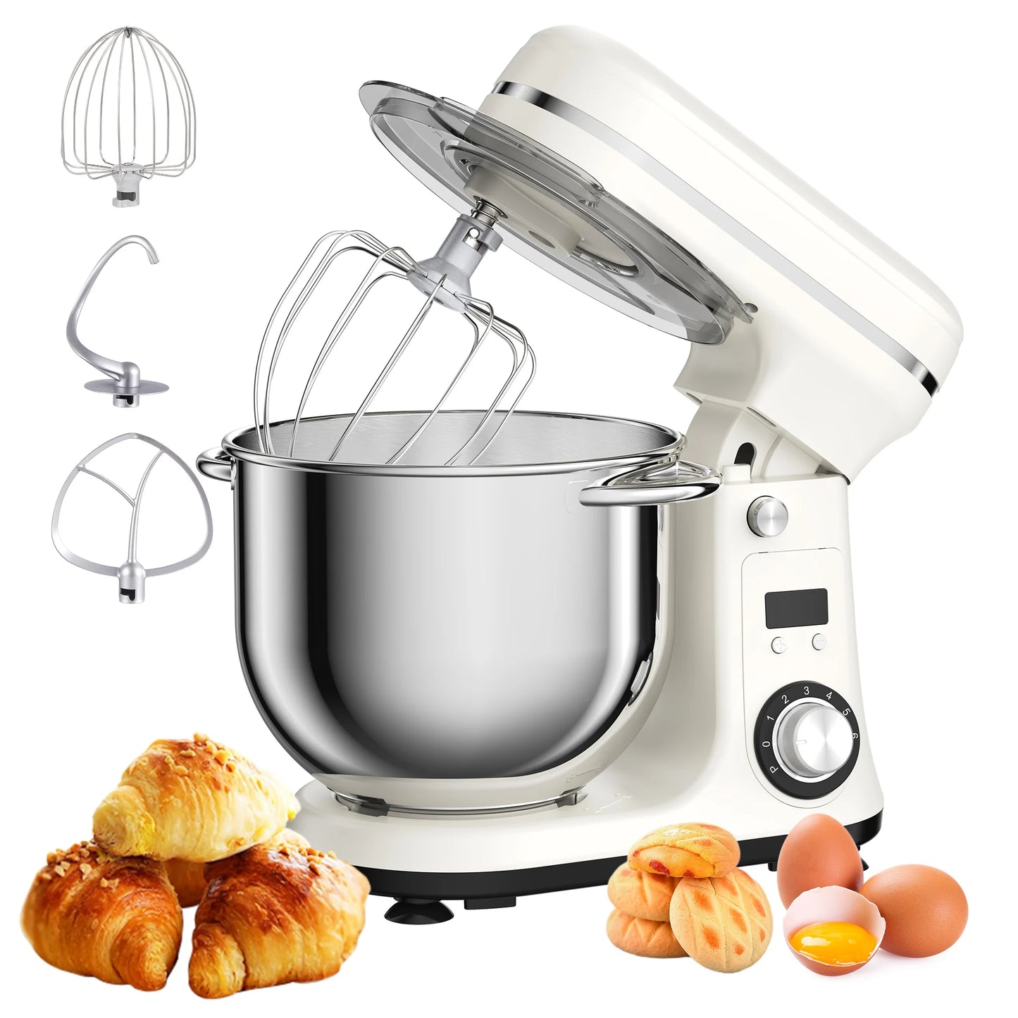 Biolomix 6 Speed Kitchen Stand Mixer Quiet Motor Electric Kneader