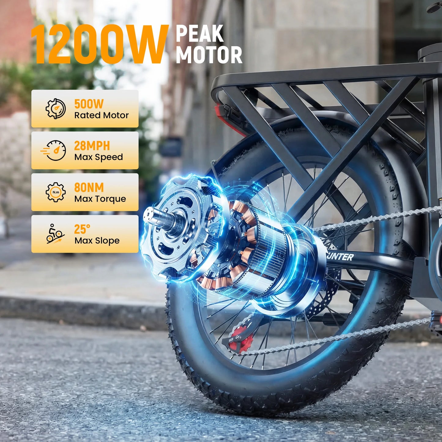 Qlife Hunter 1200W Fat Tire Foldable Electric Bike
