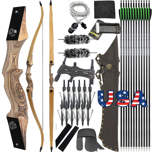 60 Inch Takedown Recurve Bow With Arrows For Hunting And Training