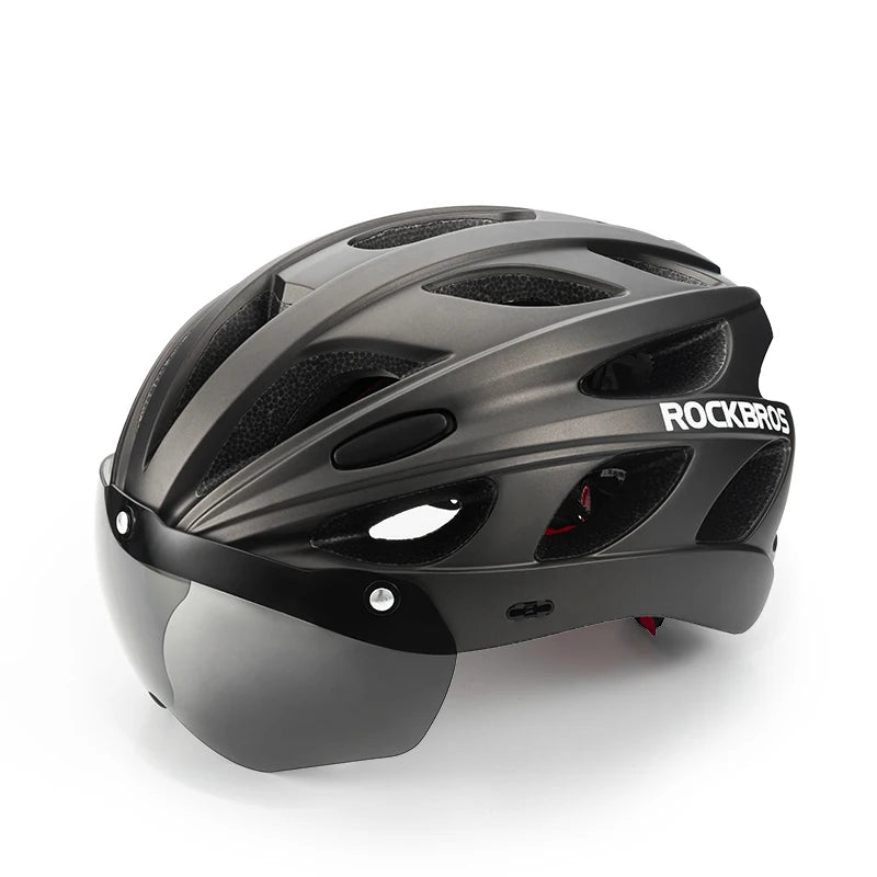 ROCKBROS Cycling Helmet With Integrated Goggles For MTB And Road