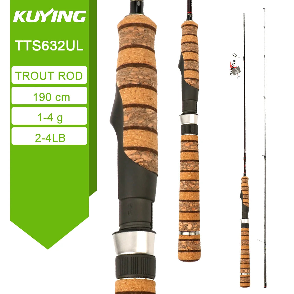 Kuying Fast Carbon Fiber Spinning Casting Lure Rod Graphite Construction