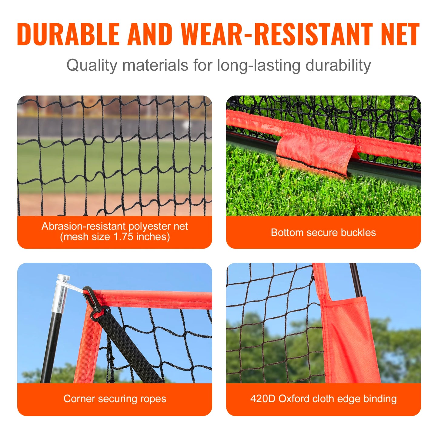 Baseball Softball Practice Net Portable Frame And Stakes