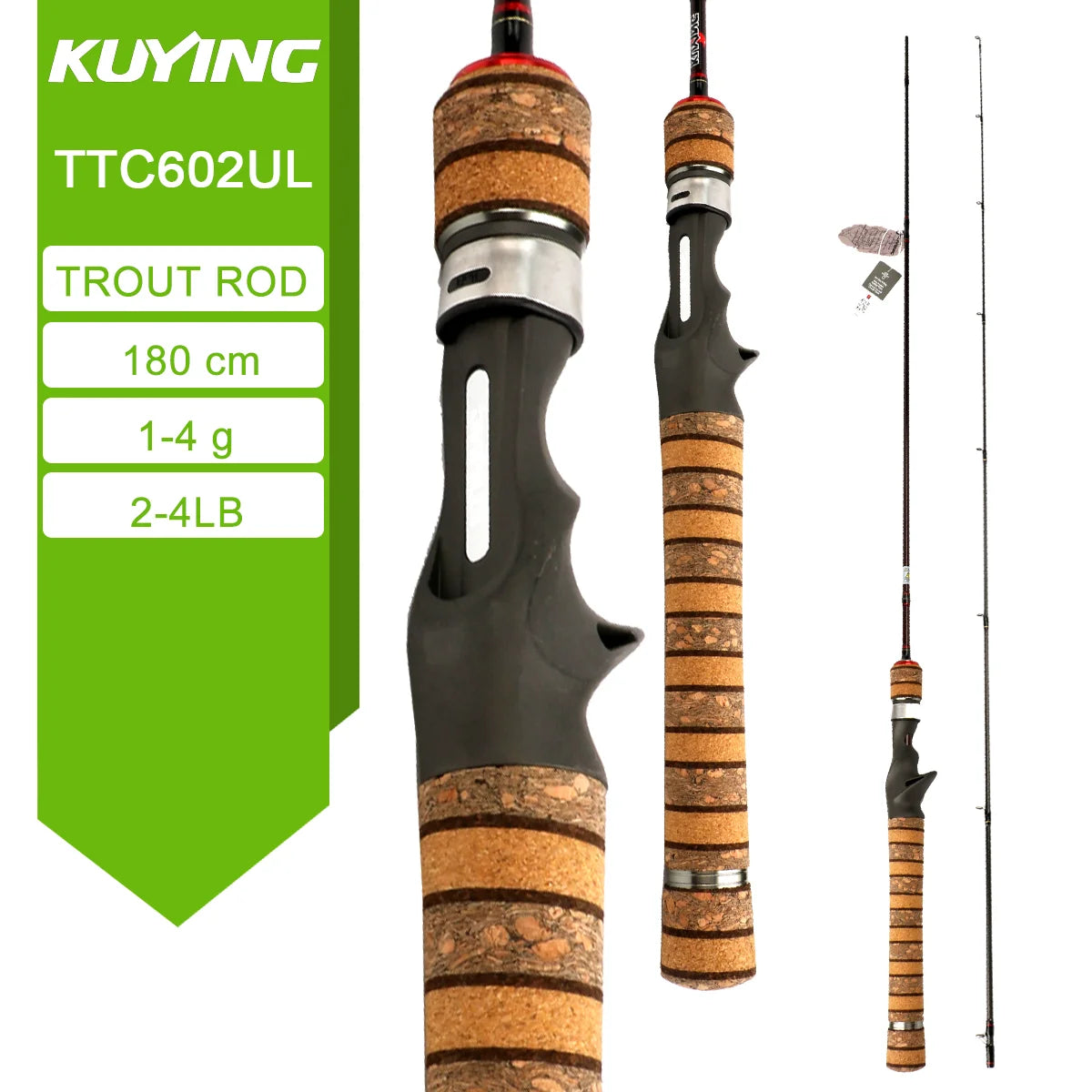 Kuying Fast Carbon Fiber Spinning Casting Lure Rod Graphite Construction