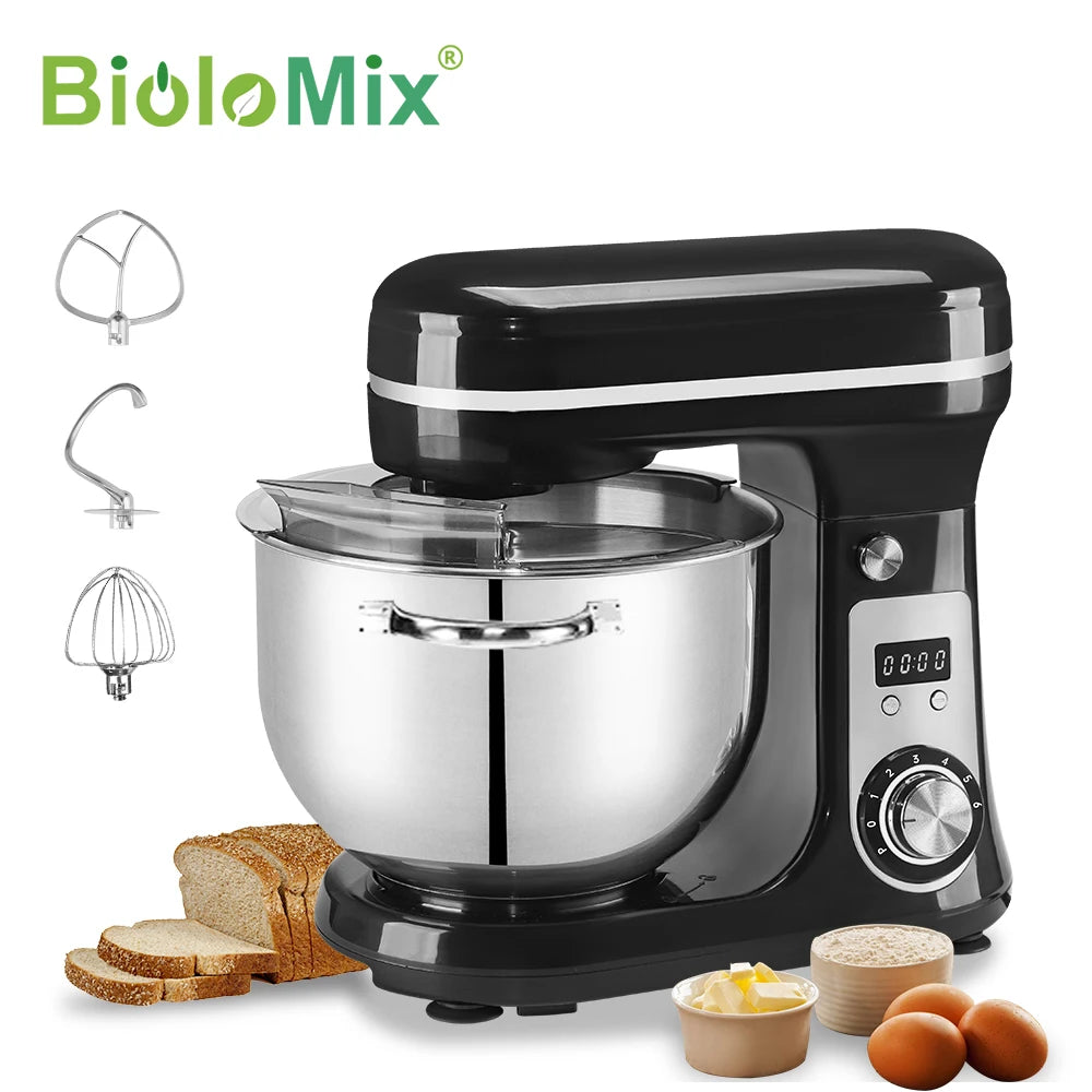 Biolomix 6 Speed Kitchen Stand Mixer Quiet Motor Electric Kneader