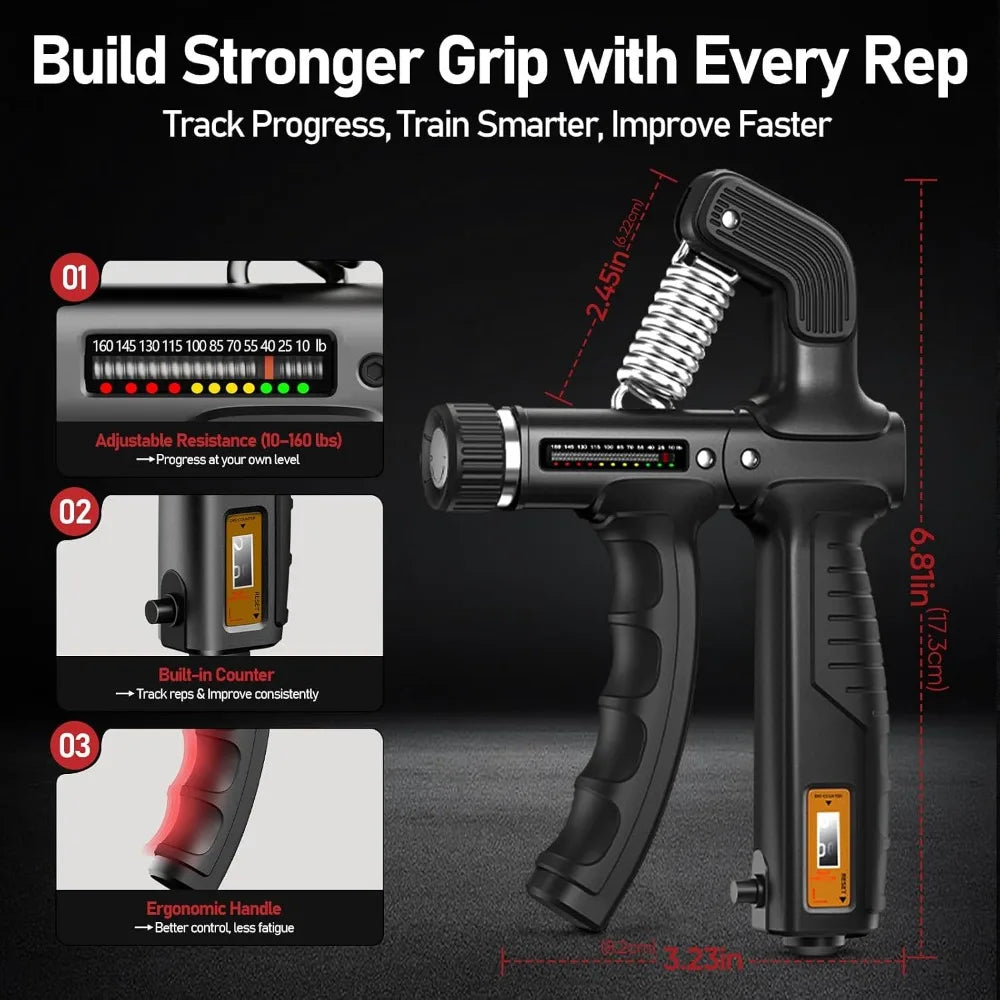Wrist Roller And Grip Trainer Set For Forearm Strength
