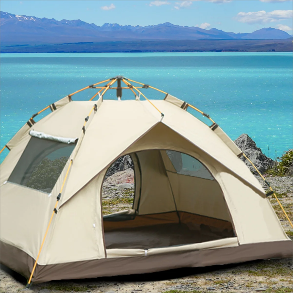 Pakicetus Outdoor Sunshade Camping Tent Two Doors Two Windows