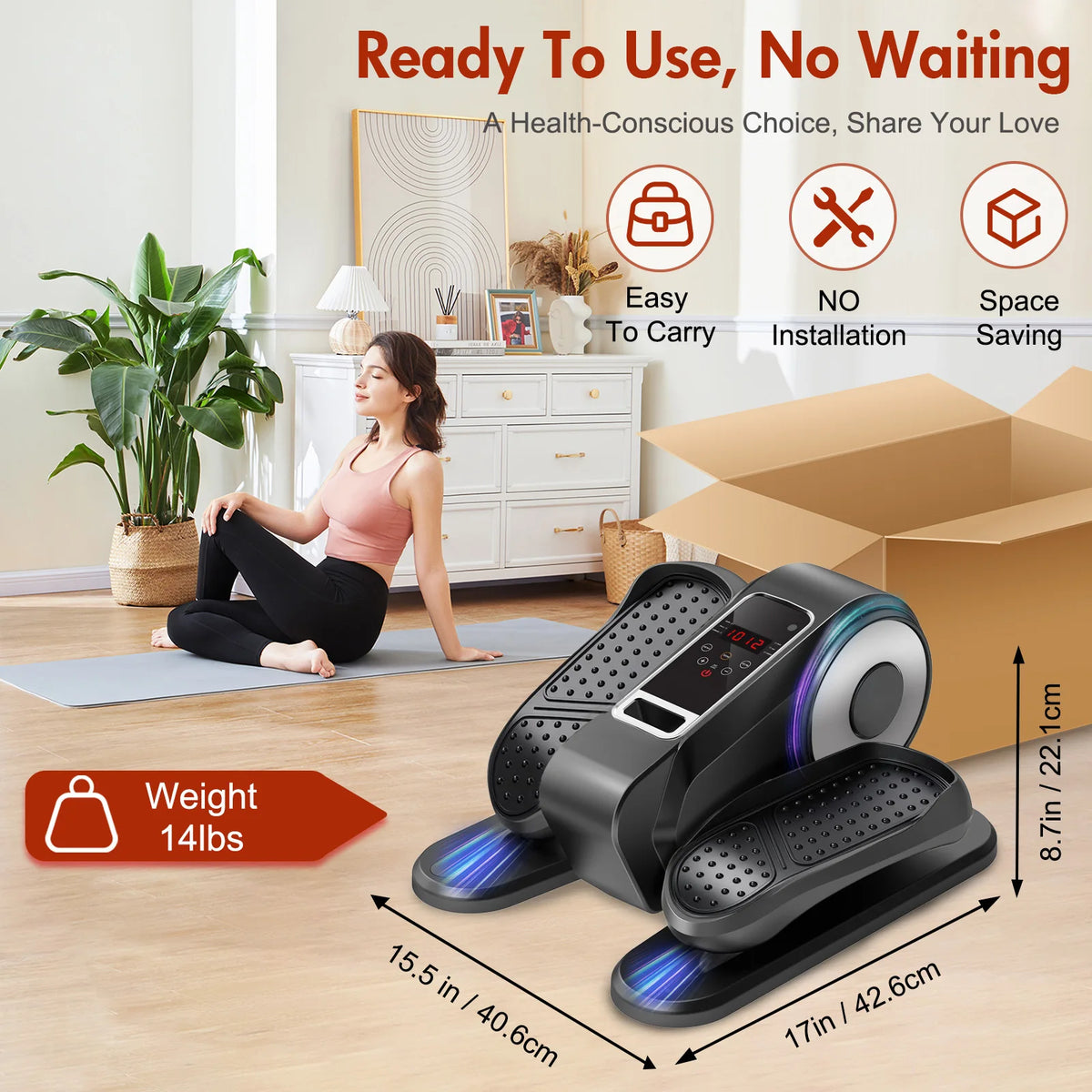 Gamewiu Under Desk Elliptical Mini Leg Exerciser With Remote