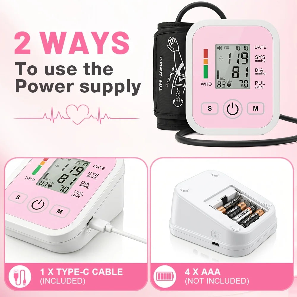 Upper Arm Blood Pressure Monitor With Digital Heart Rate LCD