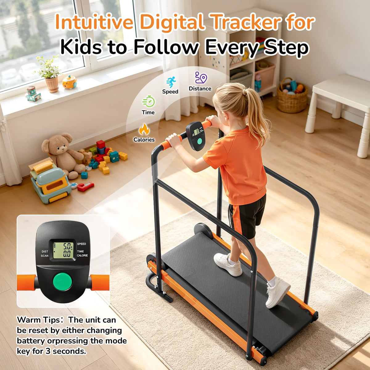 AKLUER Kids Walking Pad Treadmill Self Propelled Exercise Toy