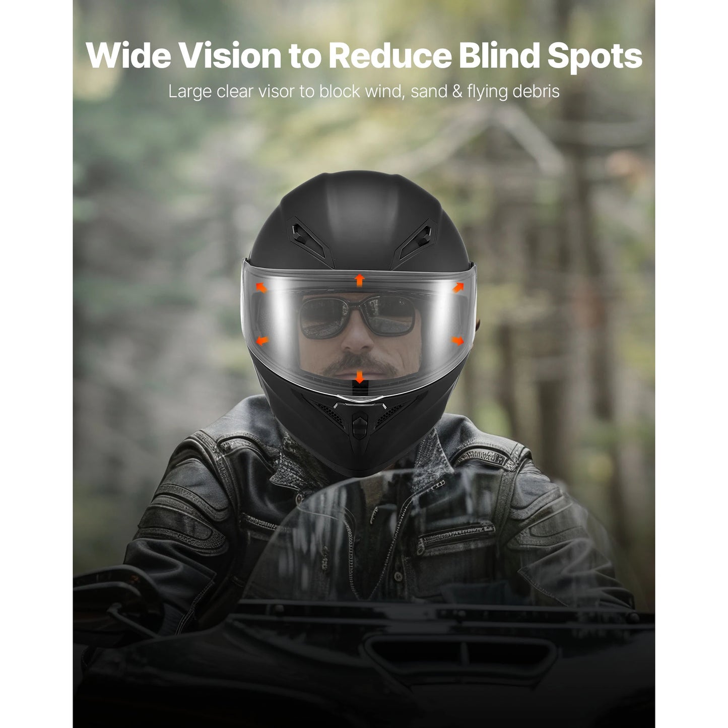 SucceBuy Modular Motorcycle Helmet With Large Clear Visor For Adults