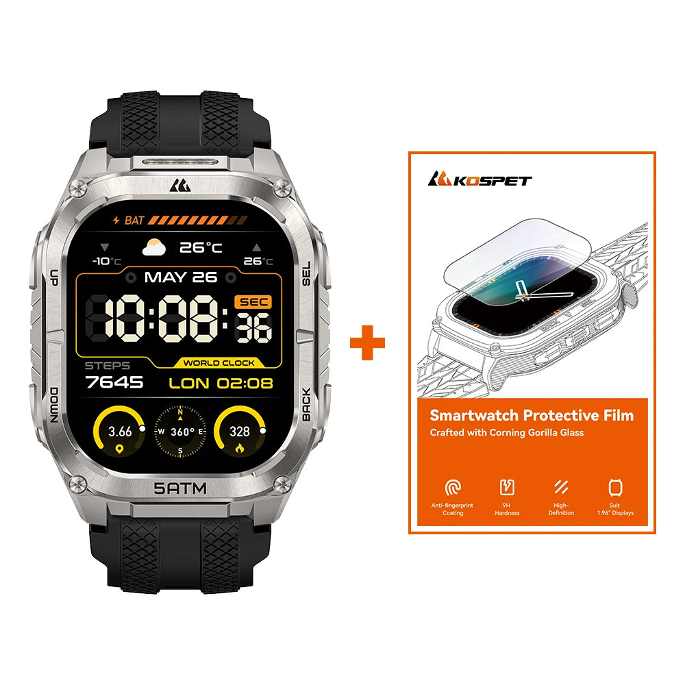 Kospe Tank M4C GPS Smartwatch For Men 5ATM Waterproof
