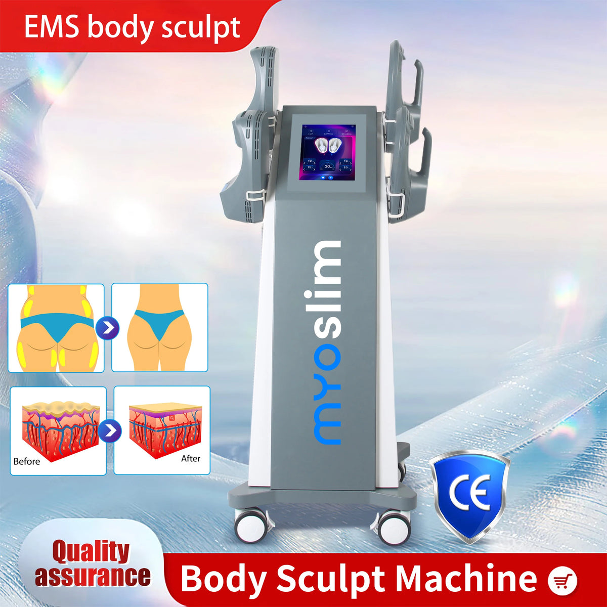 MYOSLIM Body Contouring And Fat Loss Machine With 4 Handles