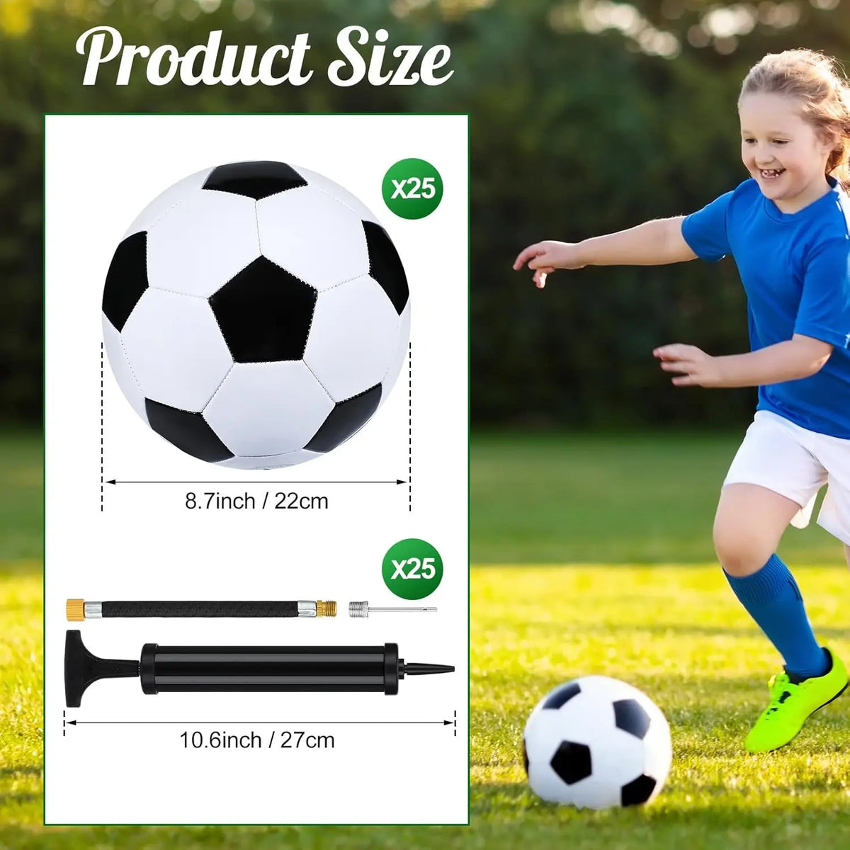 YTYIN Deflated Soccer Balls With Pumps Bundle Kit