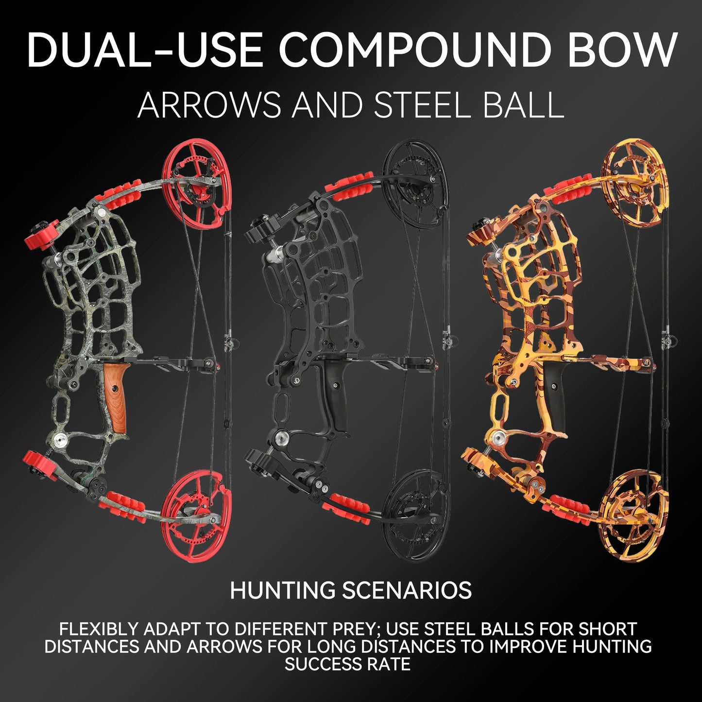 Rh Compound Dual Bow 30 To 70 Lbs Hunting Archery