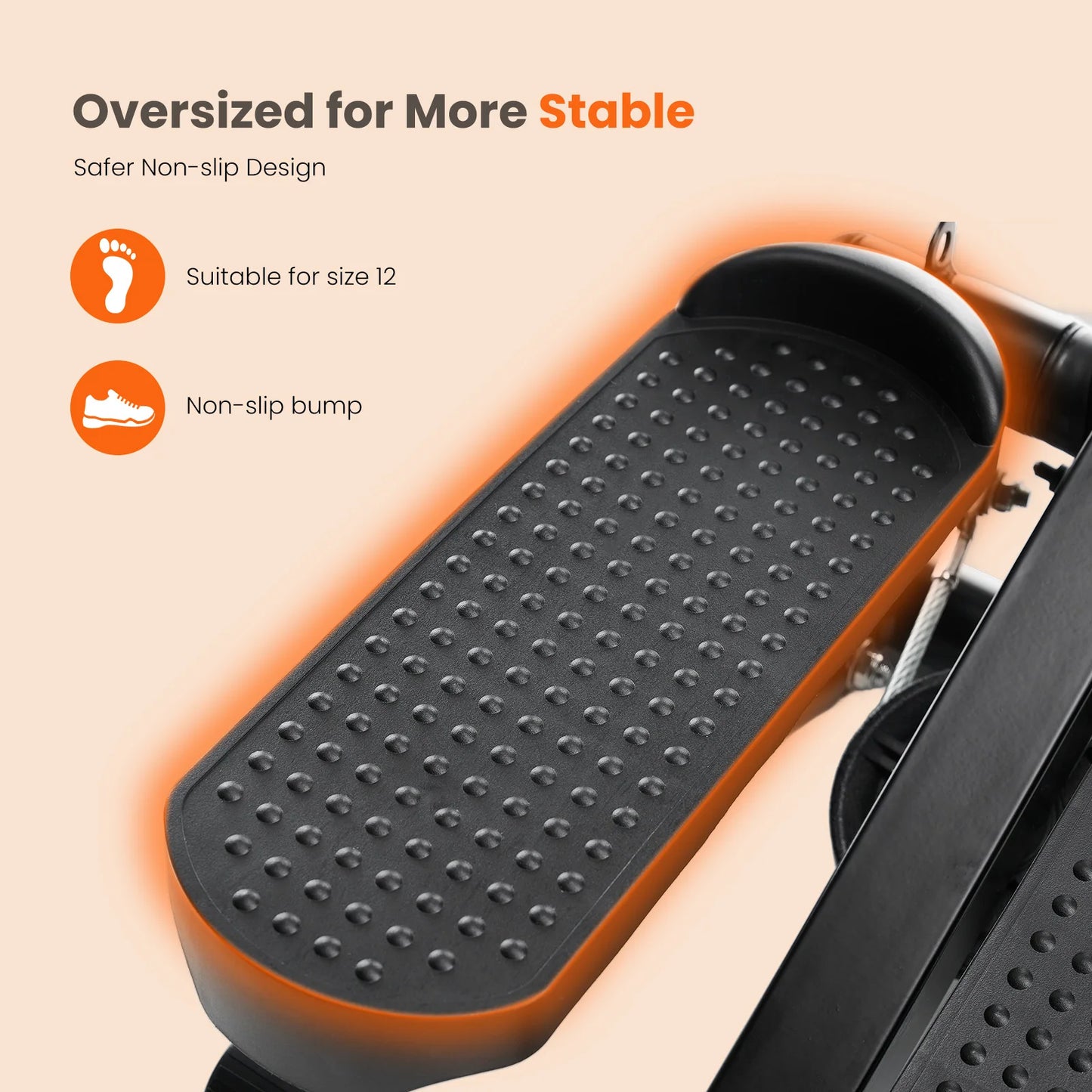 JHK Mini Stepper With Resistance Bands 300 Lbs Weight Capacity