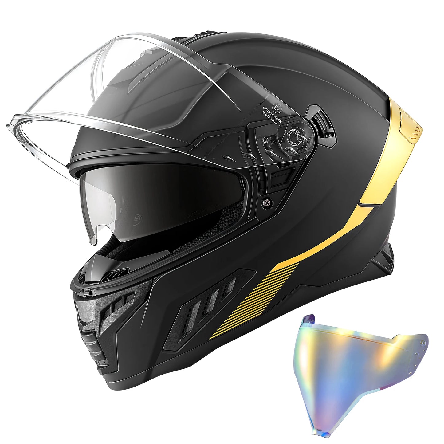 SucceBuy Full Face Motorcycle Helmet Dual Visor Lightweight Comfort