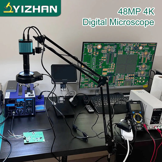 YIZHAN 48MP 4K Soldering Microscope With HDMI USB Camera
