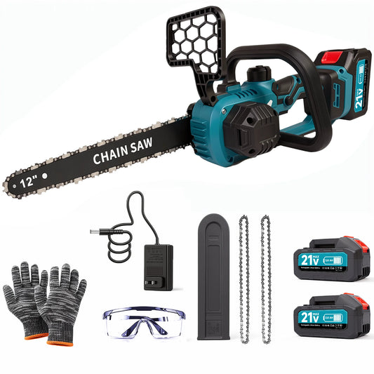 XYSD 21V Cordless Electric Chainsaw With 2x3000mAh Batteries