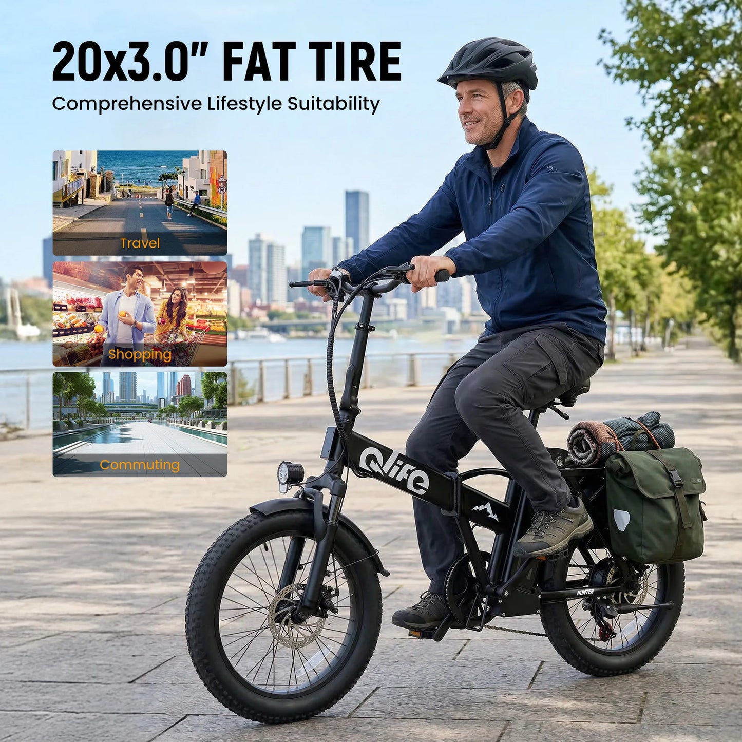 Qlife Hunter 1200W Fat Tire Foldable Electric Bike