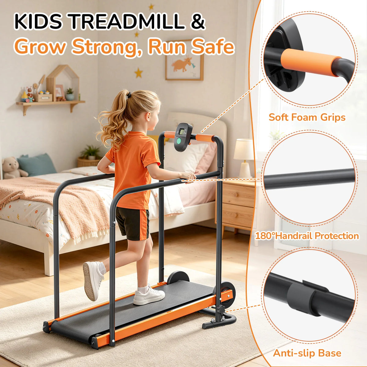AKLUER Kids Walking Pad Treadmill Self Propelled Exercise Toy