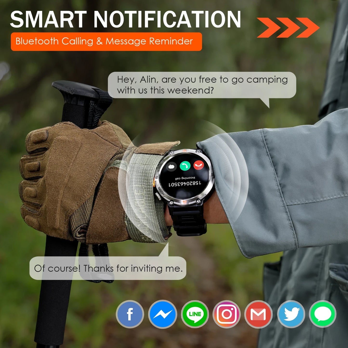 EIGIIS KE3 Bluetooth Call Smartwatch for Men Health Monitor